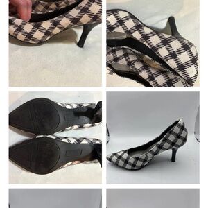 Stylish Black and White Houndstooth Heels Comfort plus by Predictions size 6